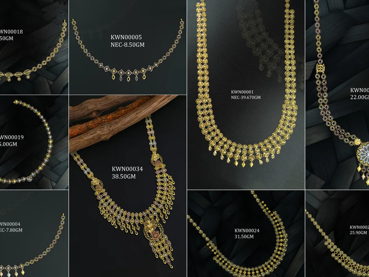 Gold necklace ornament range reference