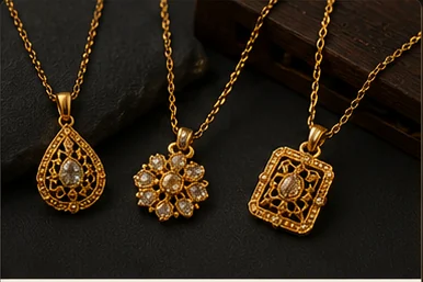 Gold pendant ornaments for seasonal ranges