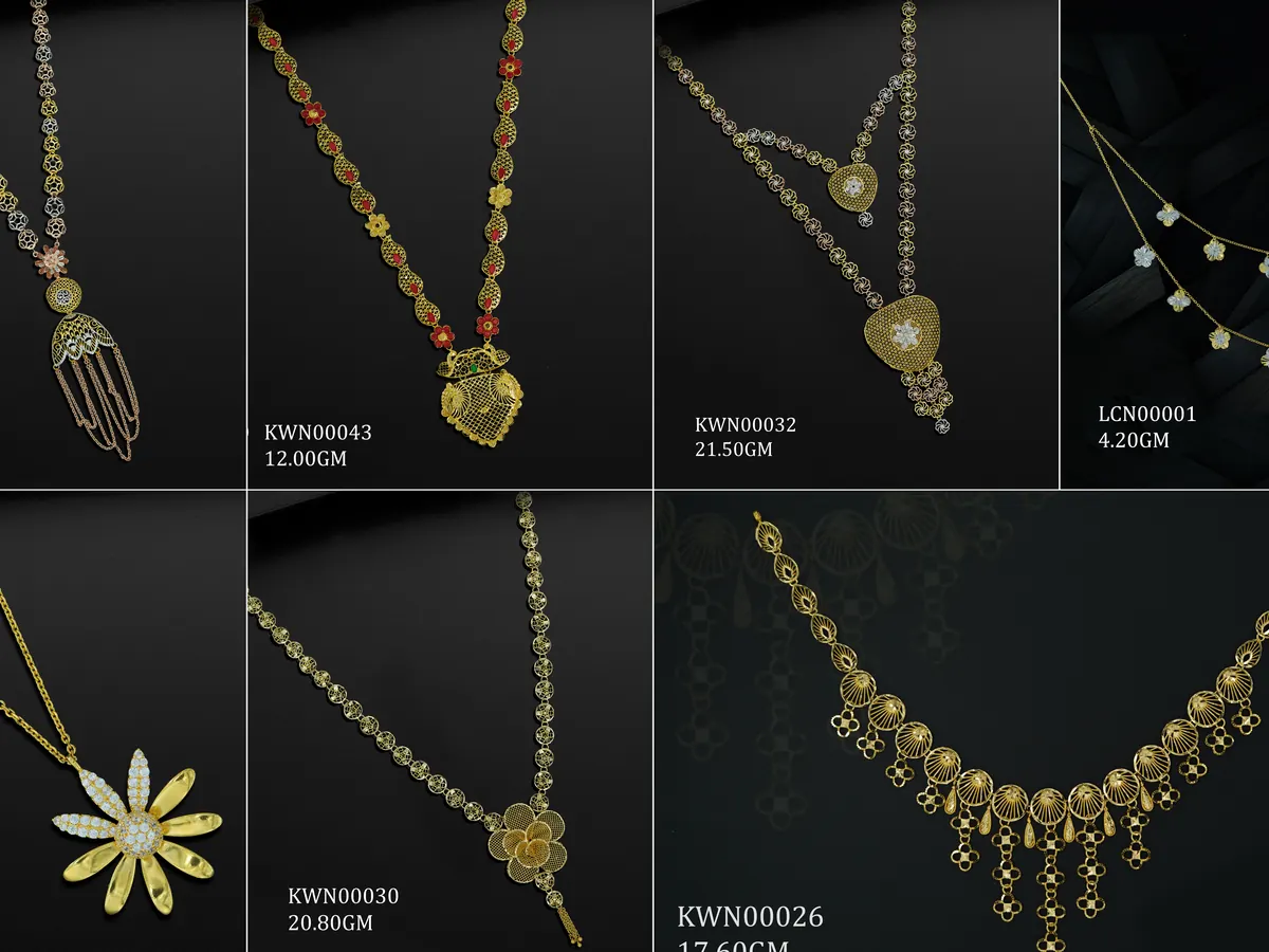 Gold pendant ornament selection